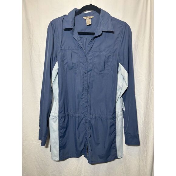 Duluth Blue Moisture Wicking Work‎ Shirt Men's Medium EUC W5 - Picture 1 of 4